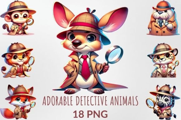 Adorable Detective Animal Sublimation for Creative Projects
