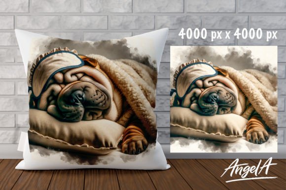 Adorable Sleeping Shar Pei: A Cozy Pillow Case Design