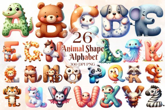 Animal Shape Alphabet Clipart Bundle: Creative Uses for Designers