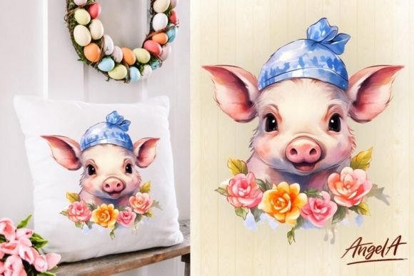 Charming Baby Pig Clipart for Spring Projects