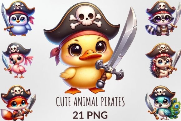 Cute Animal Pirates Sublimation Clipart: A Creative Voyage
