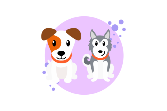 Dog Cute Animal Circle Bubbles Vector: A Playful Design Asset