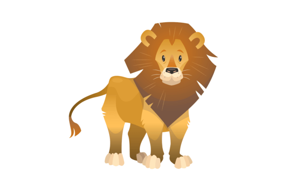 Lion. Cartoon Wild Animal: A Playful Asset for Modern Design