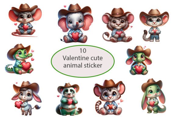 Unleash Adorable Charm with Valentine Cure Animal Sticker PNG
