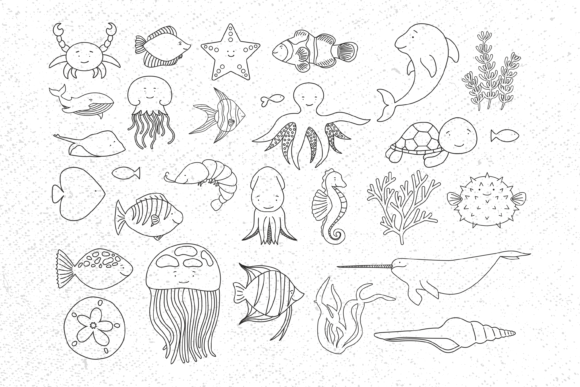 Unlocking the Deep Blue: Sea Animals Bundle Svg for Creative Projects