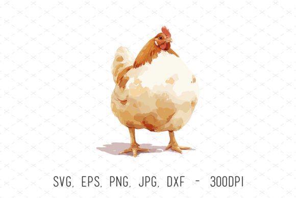 Watercolor Chicken Farm Animal Clipart: A Versatile Design Asset